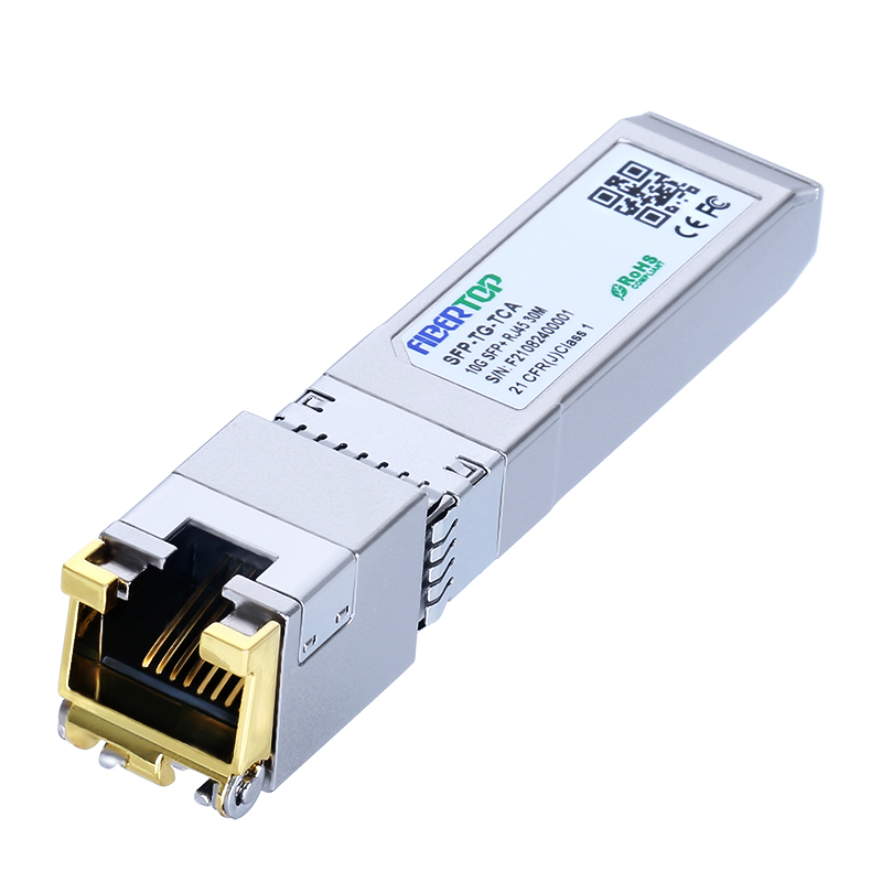 Трансивер FiberTop 10GBase-T SFP+ к RJ-45 SFP+ Медный модуль Ethernet CAT6a длиной до 30 метров с набором микросхем AQR113C